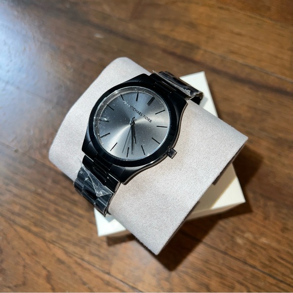MICHAEL KORS Slim Runway Black-Tone Watch Mens (Brand new with box/tags) - Picture 1 of 12